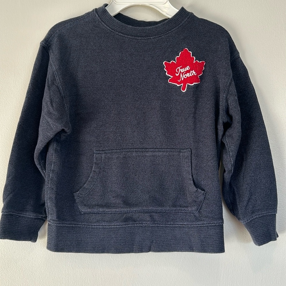 Canadiana Kid’s Canada True North Pullover Long Sleeve Sweatshirt Size M 7-8